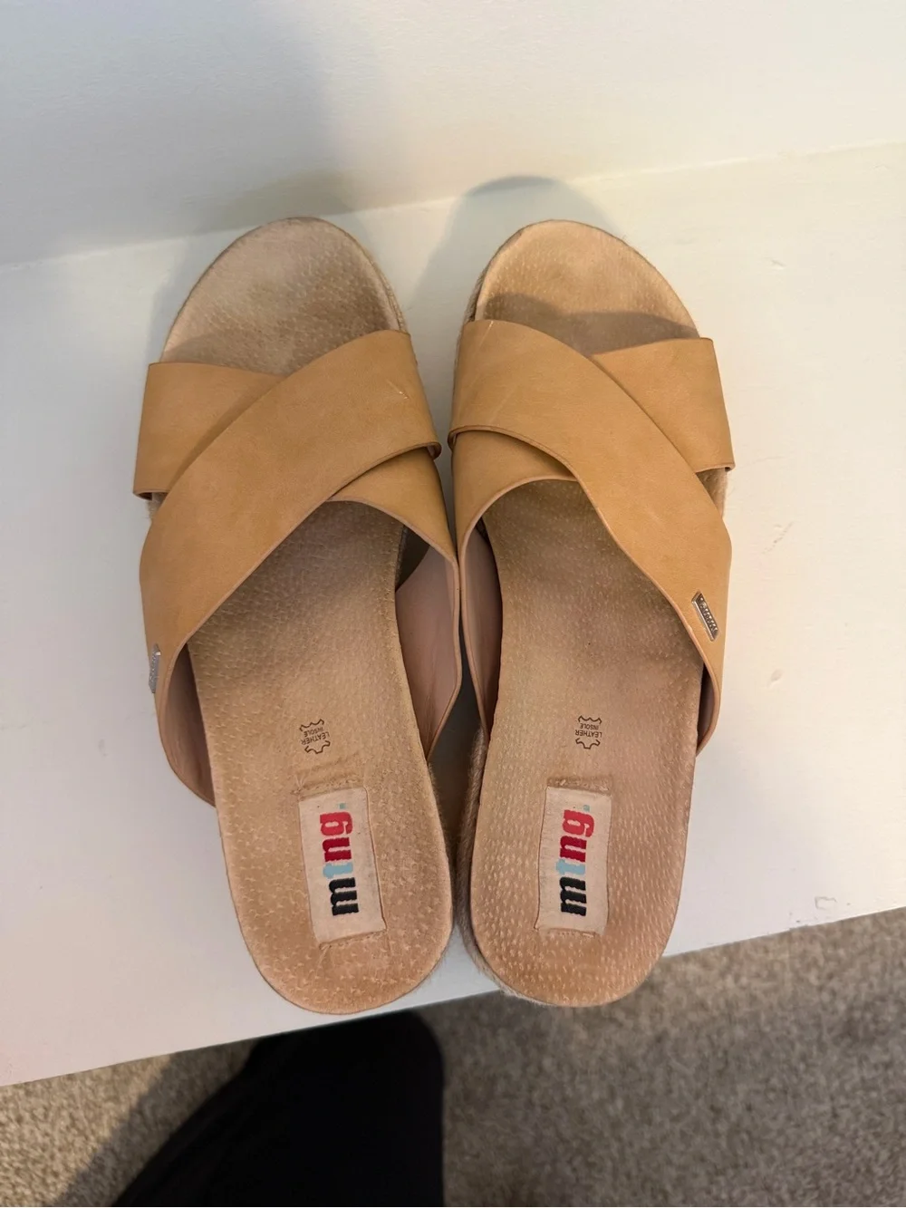 Women’s Platform Slide Sandals in Camel